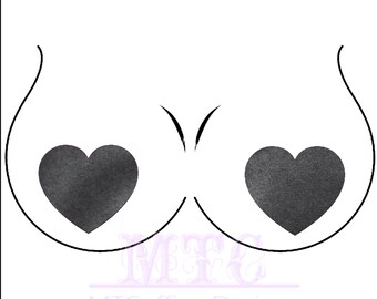 Charcoal Stretch Velvet Heart Pasties Nipple Covers Body Stickers Unisex Rave Festival Dance Stick On MTcoffinz