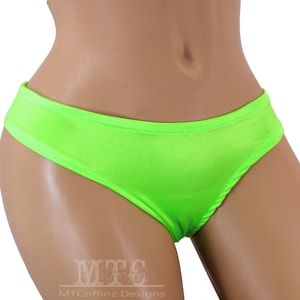 UV reactive Neon Lime Green Fluorescent  Rave Thong Underwear Swimsuit Festival Cheeky rave outfit Lingerie Panties MTCoffinz