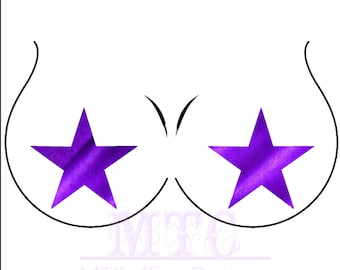 Purple Stretch Velvet Pasties Nipple Covers Body Stickers Unisex Rave Festival Dance Stick On MTcoffinz