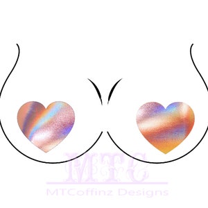 Holographic Rose Gold Flash Bulb Color Shifting Pasties Nipple Covers Body Stickers Unisex Rave Festival Dance Stick On MTcoffinz
