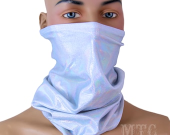 Holographic Festival dust mask bandit mask man playa mask rave outfits glitter  rainbow scarf unisex - MTCoffinz