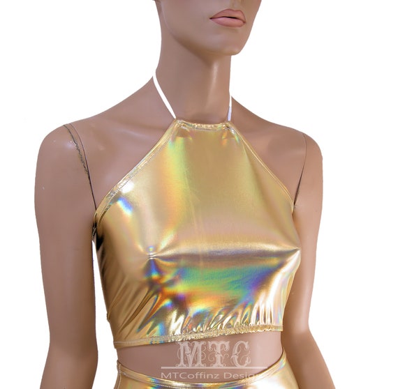 Liquid Gold Holographic Metallic Corset Lacing Adjustable  display picture 1