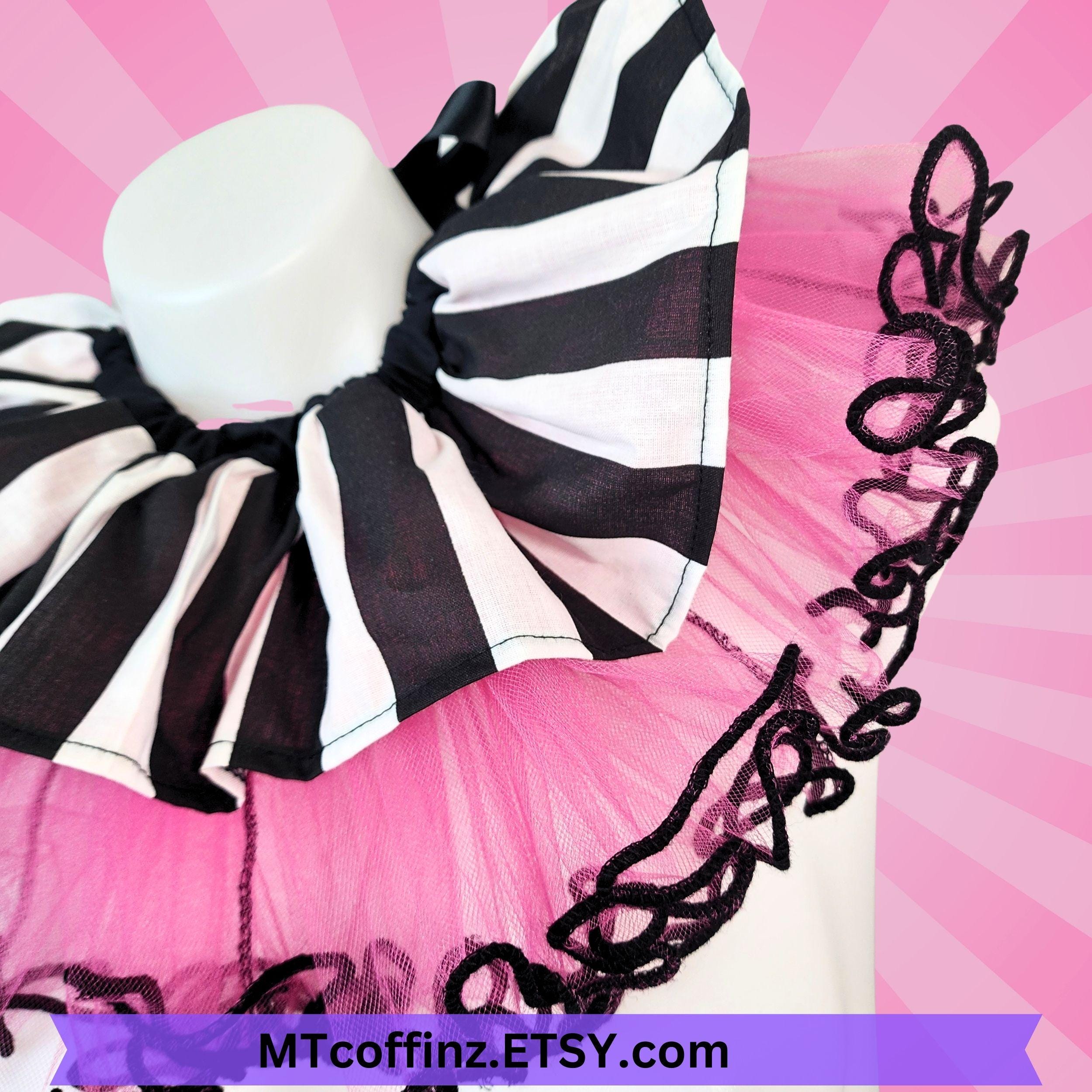 Clown Ruff Clowncore Striped Bubblegum Pink Ruffled Costume Collar ...