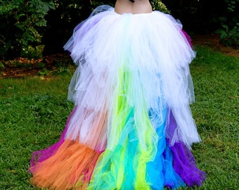Wedding LGBTQ  pride Rainbow Train  Bride Brides Bustle Tulle Formal Skirt All Sizes MTCoffinz love is love