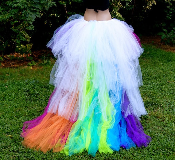 Wedding LGBTQ Pride Rainbow Train Bride Brides Bustle Tulle Formal Skirt All Sizes Mtcoffinz Love is Love Etsy UK