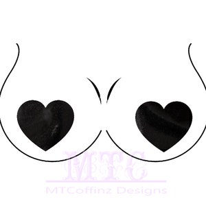 Black Wet look Foil Heart Pasties Nipple Covers Body Stickers Unisex Rave Festival Dance Stick On MTcoffinz