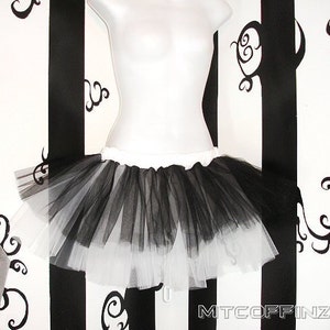 Gothic Black White Faerie Ballerina dance scene TuTu adult ALL SIZES MTcoffinz image 3