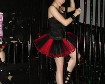 Striped Cherries Red and Black TuTu adult ALL SIZES MTCoffinz