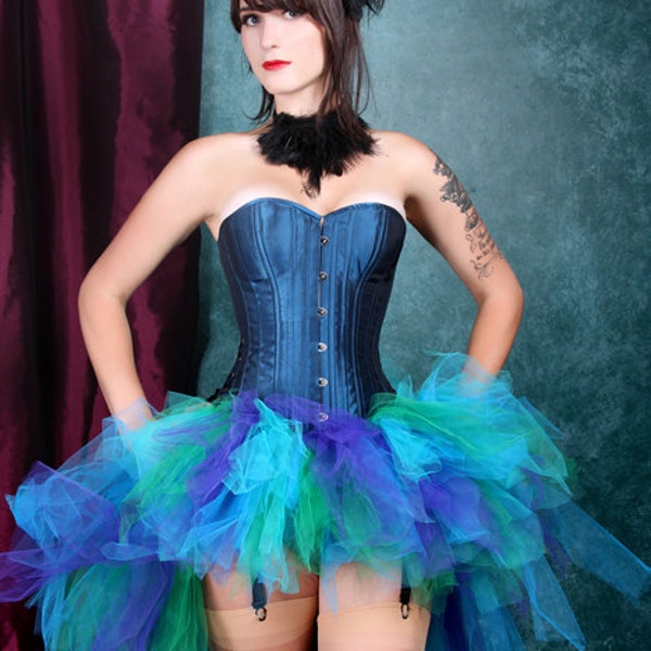 Teal Turquoise Purple Peacock Feather Trashy Bustle TuTu All Sizes MTCoffinz