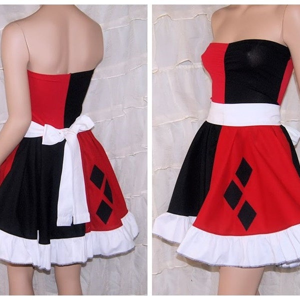 Harley Quinn Summer Dress Cosplay Costume Adult XS /Small MTCoffinz- Ready to Ship