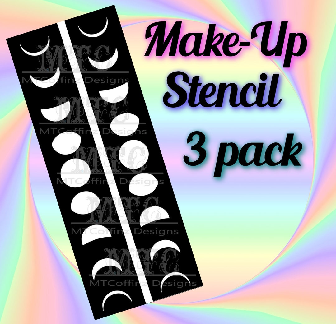 Moon Phase Makeup Swatch Stencils Adhesive 3 Sheets per Pack Eye Shadow