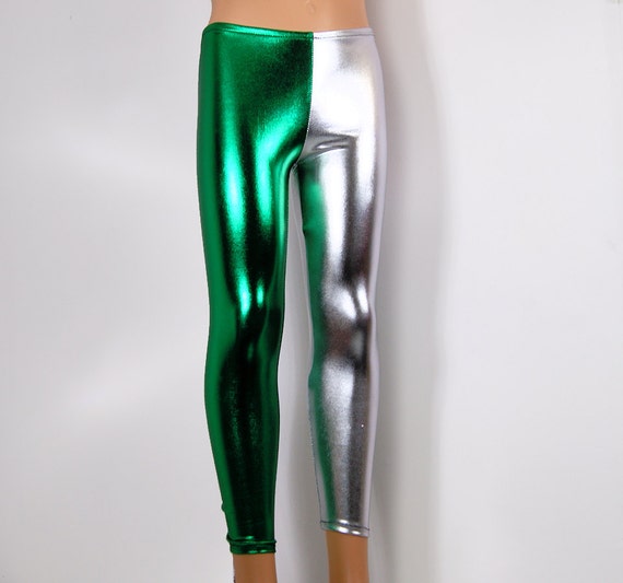 metallic silver tights