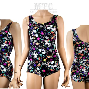 Unicorn bodysuit neon unicorn rainbow playsuit rave outfit neon rainbow yoga leotard UV reactive photoshoot MTcoffinz MTC