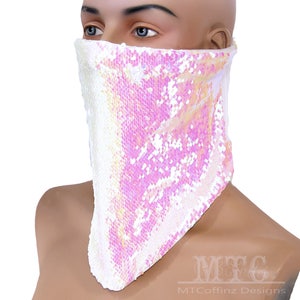 Mermaid Sequin mask Festival dust mask bandit mask man playa mask rave outfits scarf bandana - MTCoffinz
