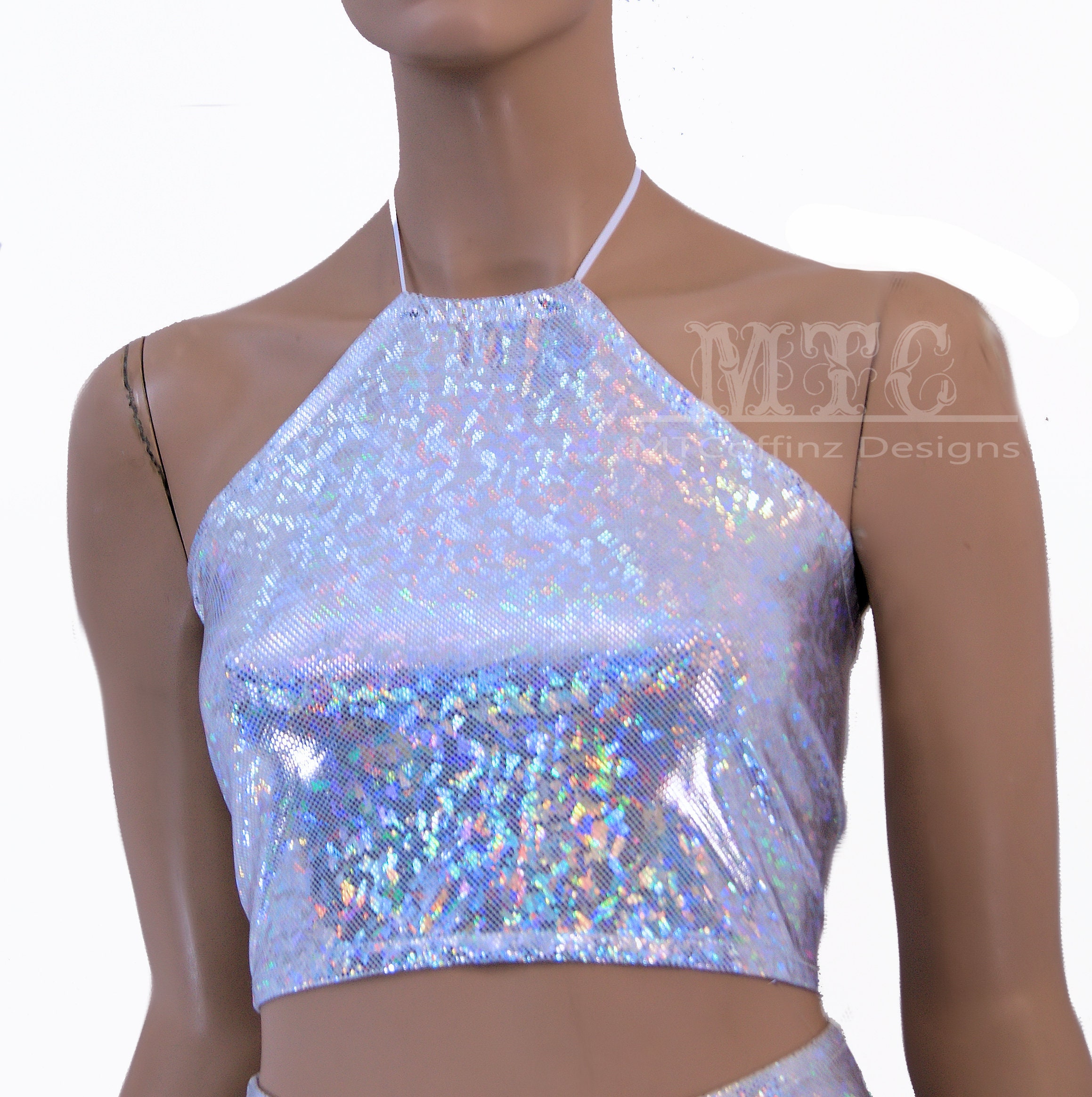 mode regn tale White Cracked Ice Shattered Glass Glitter Halter Corset Lacing - Etsy