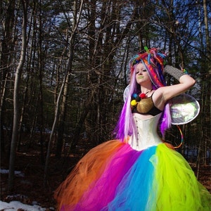 Neon Rainbow Faerie Formal Alternative Wedding Skirt Fae All Sizes MTCoffinz image 2