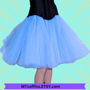 Baby Blue Soft Knee length Romance Knee Length TuTu skirt Soft Bridal Tulle for Wedding Party Costume Cosplay Color Run MTCoffinz