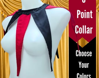 May include: A red and black 8-point collar with a pointed design. Choose your colours. MTCoffinz.ETSY.COM