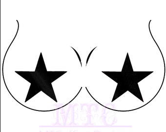 Black Stretch Velvet Star Pasties Nipple Covers Body Stickers Unisex Rave Festival Dance Stick On MTcoffinz