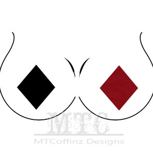 Harlequin Cosplay Red/Black Stretch Velvet Diamond Pasties Nipple Covers Body Stickers Unisex Rave Festival Dance Stick On MTcoffinz