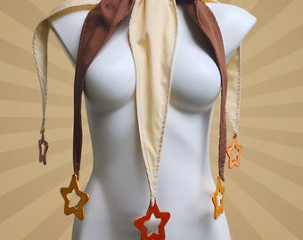 Brown & Beige Holographic Stars Clowncore Pointed Jester Costume Collar Clown Neck Ruff Pierrot Cosplay Halloween Circus Stage  Adult Unisex