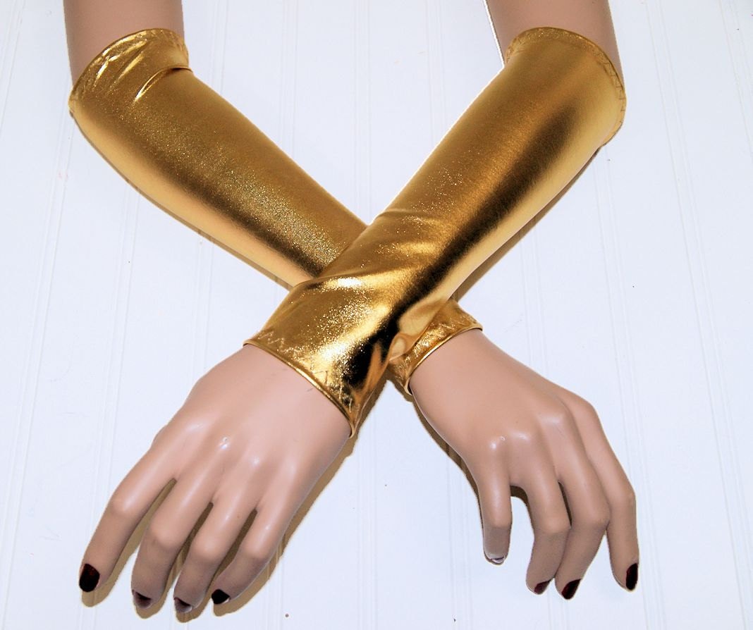 Shiny Gold Foil Arm Warmers Gloves MTCoffinz Etsy