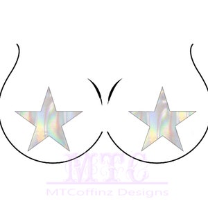 Holographic Flash Bulb Color Shifting Pasties Nipple Covers Body Stickers Unisex Rave Festival Dance Stick On MTcoffinz