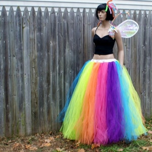 Neon Rainbow Faerie Formal Alternative Wedding Skirt Fae All Sizes MTCoffinz image 3