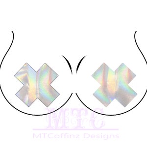 Holographic Flash Bulb Color Shifting Pasties Nipple Covers Body Stickers Unisex Rave Festival Dance Stick On MTcoffinz