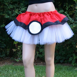 Cosplay costume Pokemon PokeBall Red White gotta catch 'em all TuTu All Sizes MTCoffinz image 3