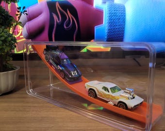 Hot Wheels Netflix Let's Race Custom Acrylic Display - GT Scorcher & Rodger Dodger - 1/64