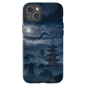 Mystic Dragon & Pagoda Tough Case / iPhone, Samsung, Google Pixel / Durable Phone Protection