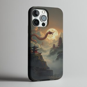 Dragon Moon Temple Tough Phone Case / Protective Cover for iPhone, Samsung Galaxy & Google Pixel / Tough Phone Case