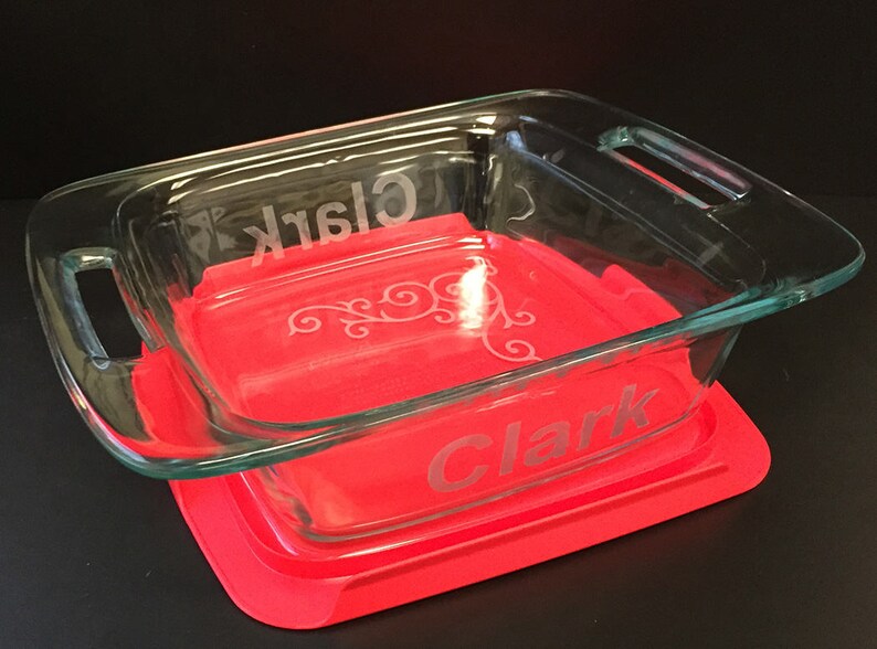 Custom Gift Square Casserole Baking Dish 8x8 with Red Lid Etsy