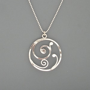 Sterling silver spiral handmade necklace, Rachel Wilder Handmade Jewelry