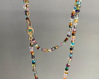 Multi gemstone necklace, bright colorful multi gem,  Rachel Wilder Handmade Jewelry