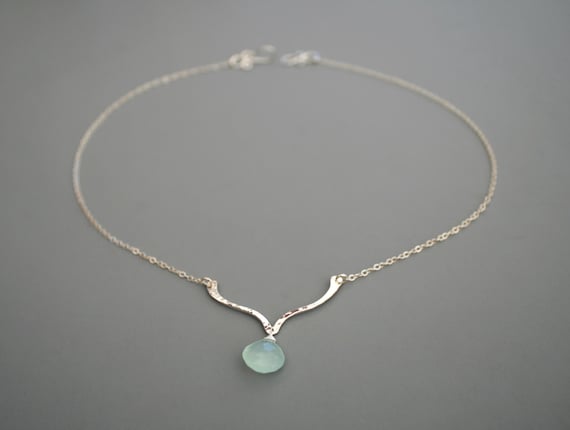 Sea Green Chalcedony Pendant Polished Sterling Silver Sea Green Chalcedony Pendant Polished Sterling Silver