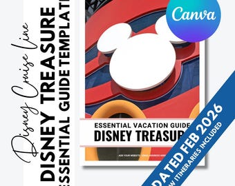 Guía esencial de vacaciones DCL Treasure - Disney Cruise Line - Plantilla editable para agentes de viajes - Actualizaciones gratuitas durante 1 año - Actualizada en febrero de 2026