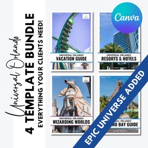 Universal Orlando 4 Template Bundle - Vacation Guide, Wizarding Worlds, Volcano Bay, Resorts & Hotels | Free Updates for 1 Year