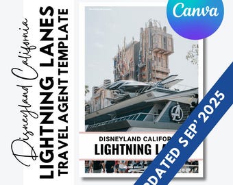 UPDATED Disneyland Lightning Lanes Guide with Premier Pass - Travel Agent Editable Template - FREE updates for 1 year - Updated Sept 2025