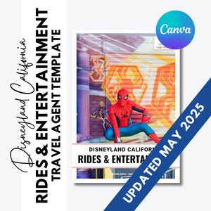 Disneyland Rides and Entertainment Guide - Travel Agent Editable Template - FREE updates for 1 year - Updated May 2025