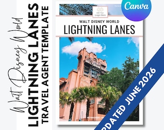 Disney World Lightning Lane Guide - Travel Agent Editable Template - Canva Compatible - FREE updates for 1 year - Updated June 2026