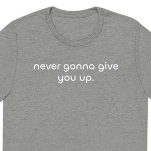 never gonna give you up funny rick roll meme t-shirt retro 80s music joke tee gift for friends internet trend rick astley fan shirt