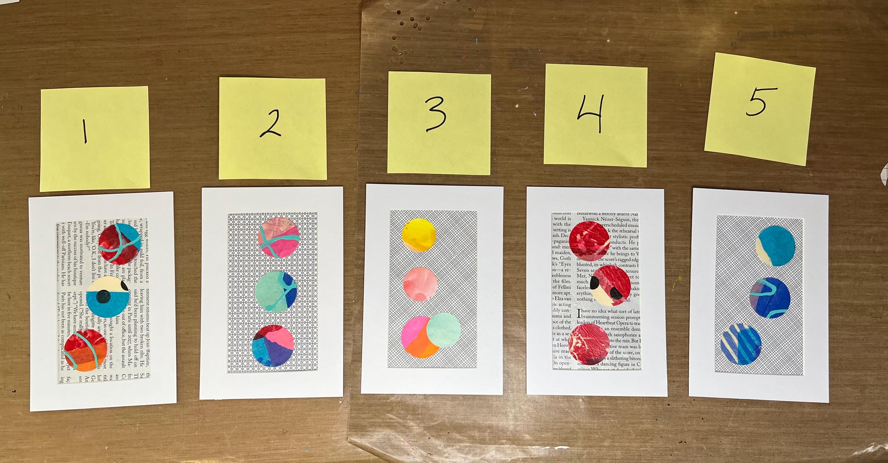 Small Circles Collage 4x6 ready to frame