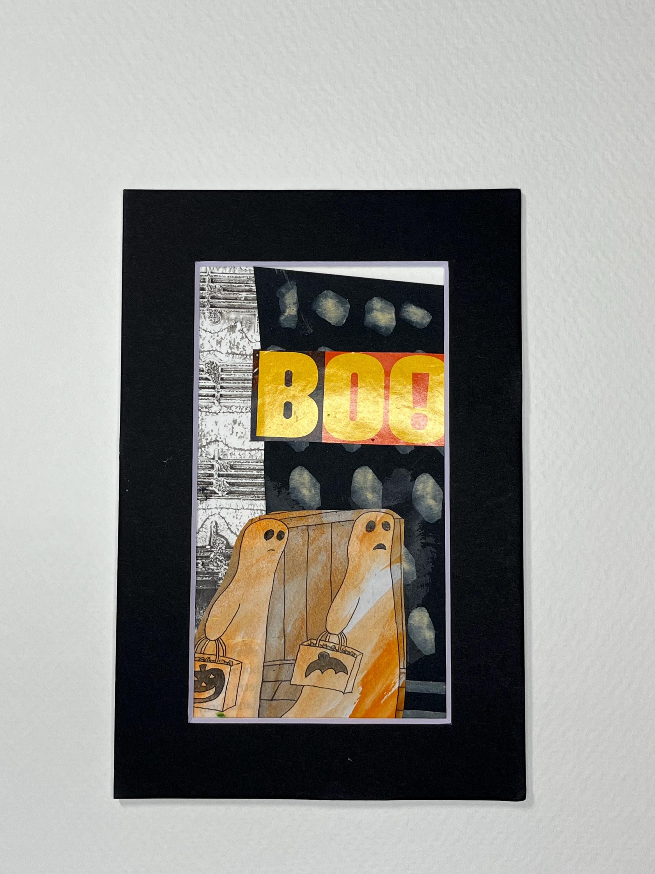 Halloween Mixed Media Abstract Art 4x6 ready to frame - Thumbnail 3