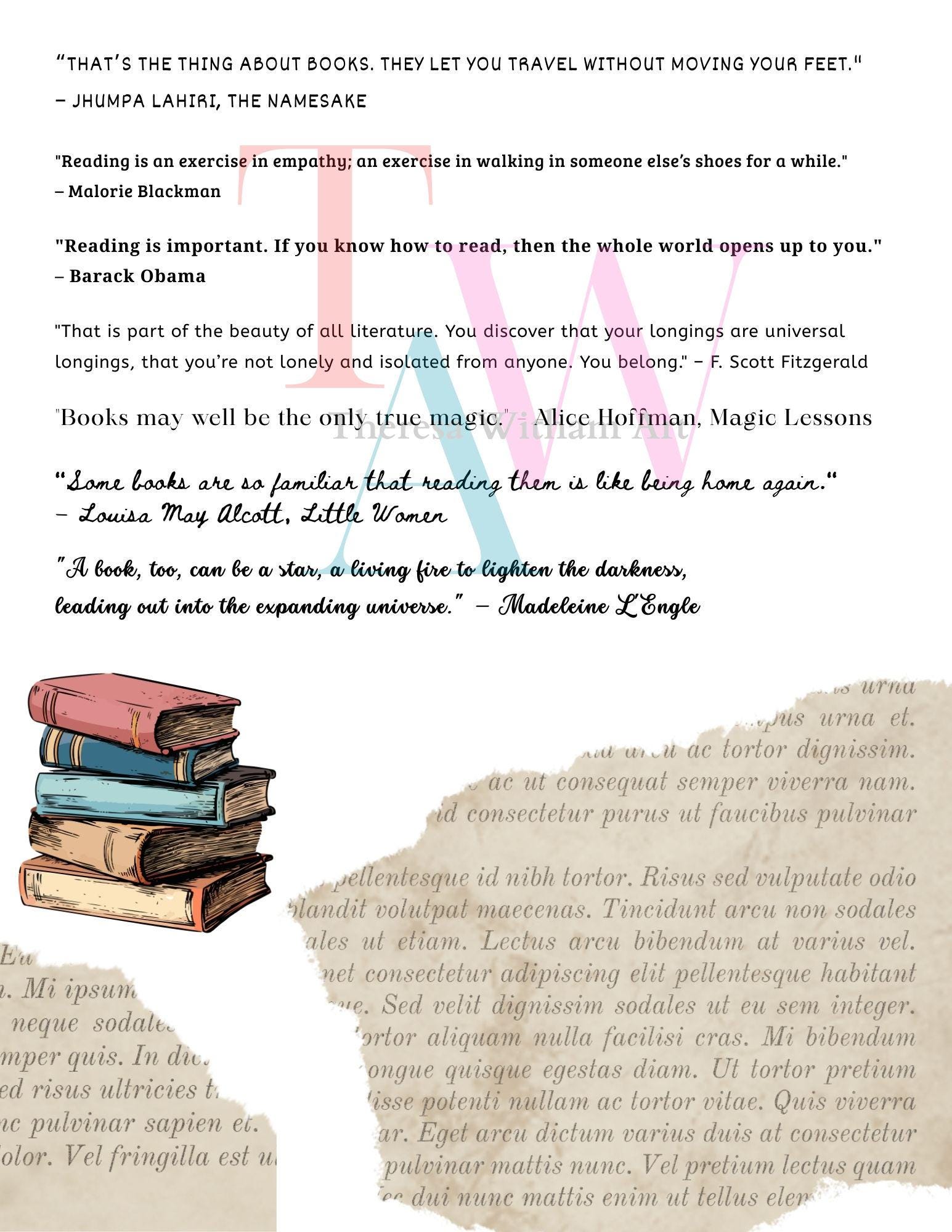 Reading Quotes for Junk, Art Journals - Thumbnail 3