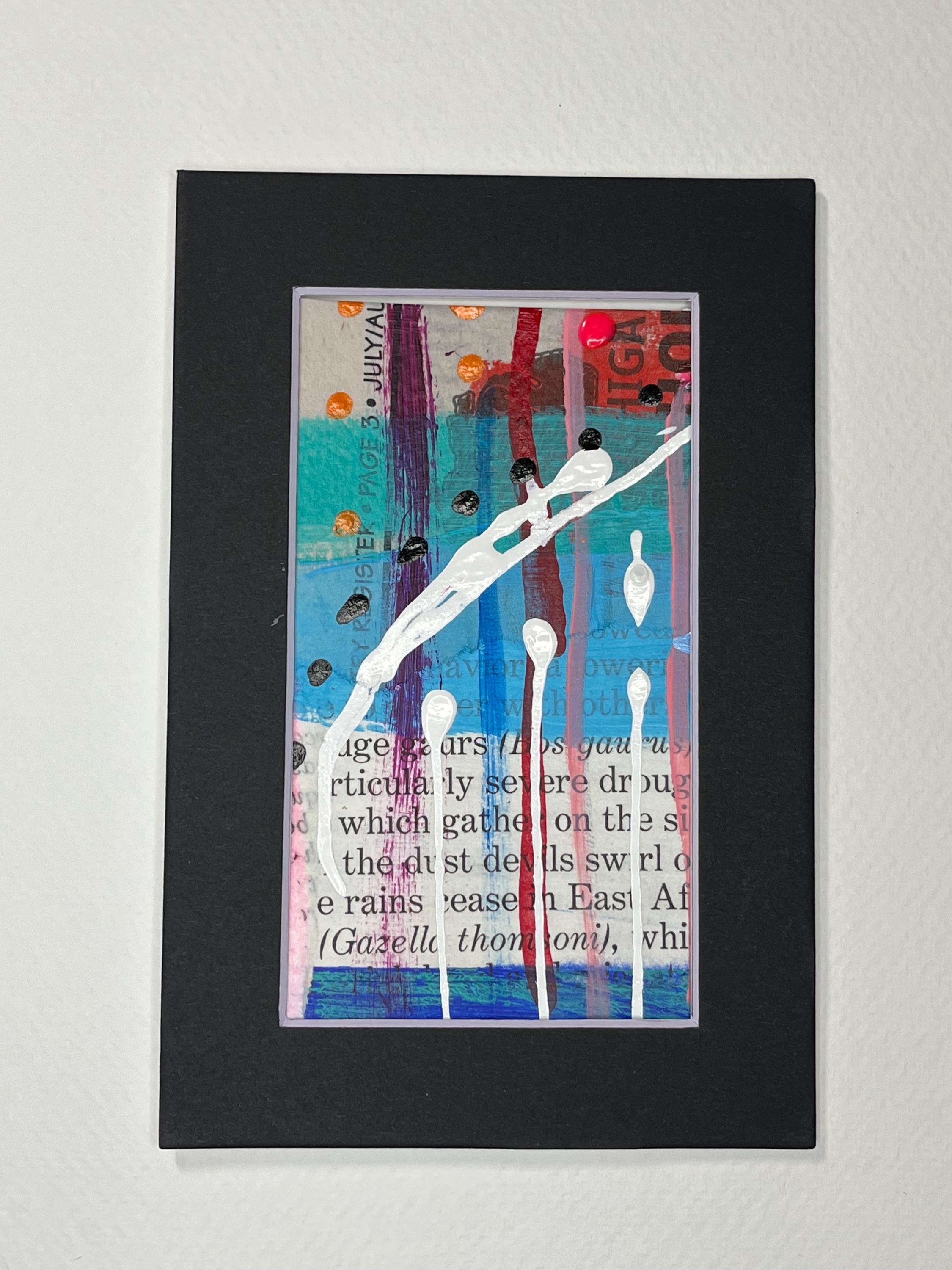 Small Mixed Media Abstract Art 4x6 ready to frame - Thumbnail 2