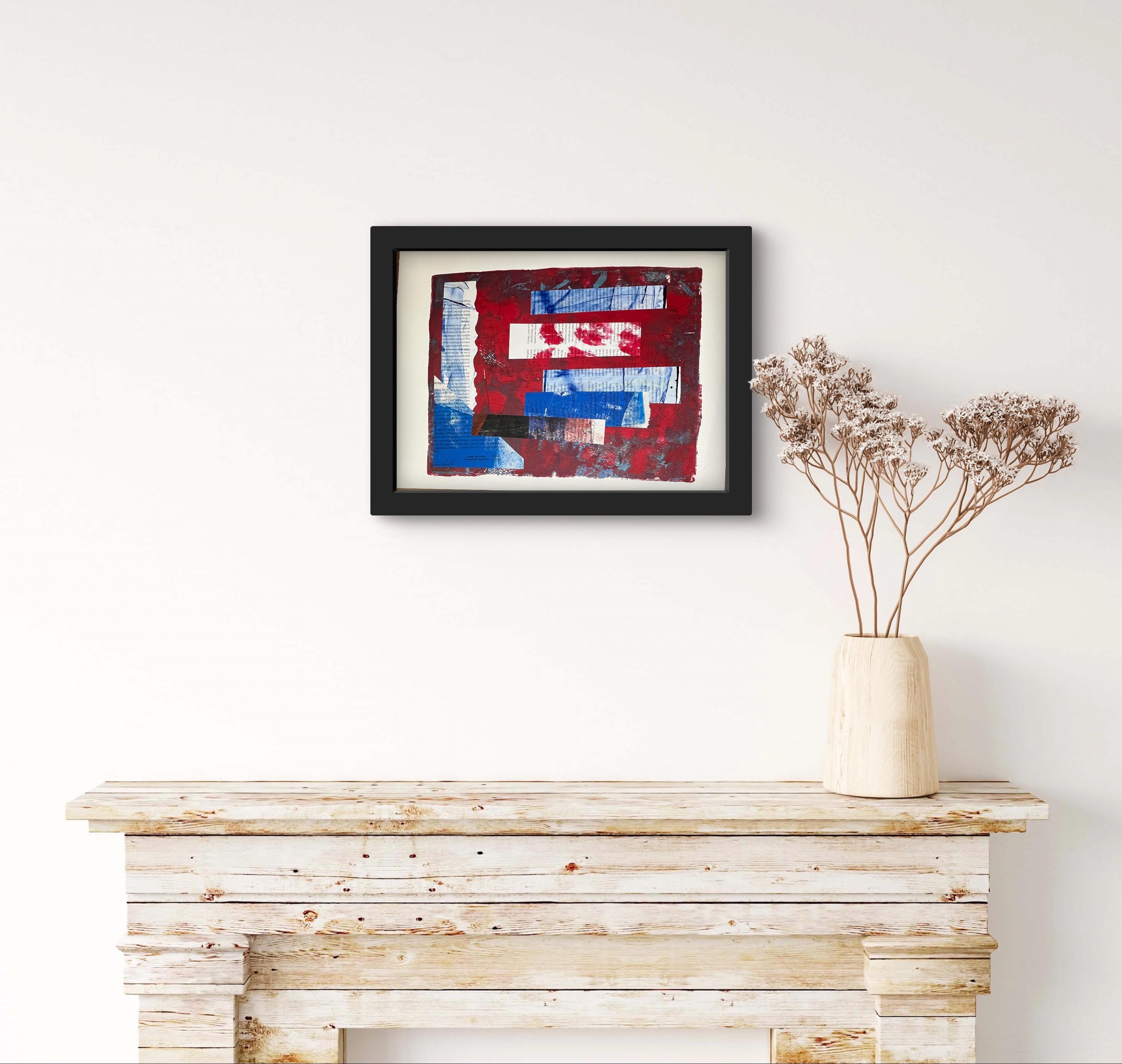 Red and blue 3 abstract collage - Thumbnail 2