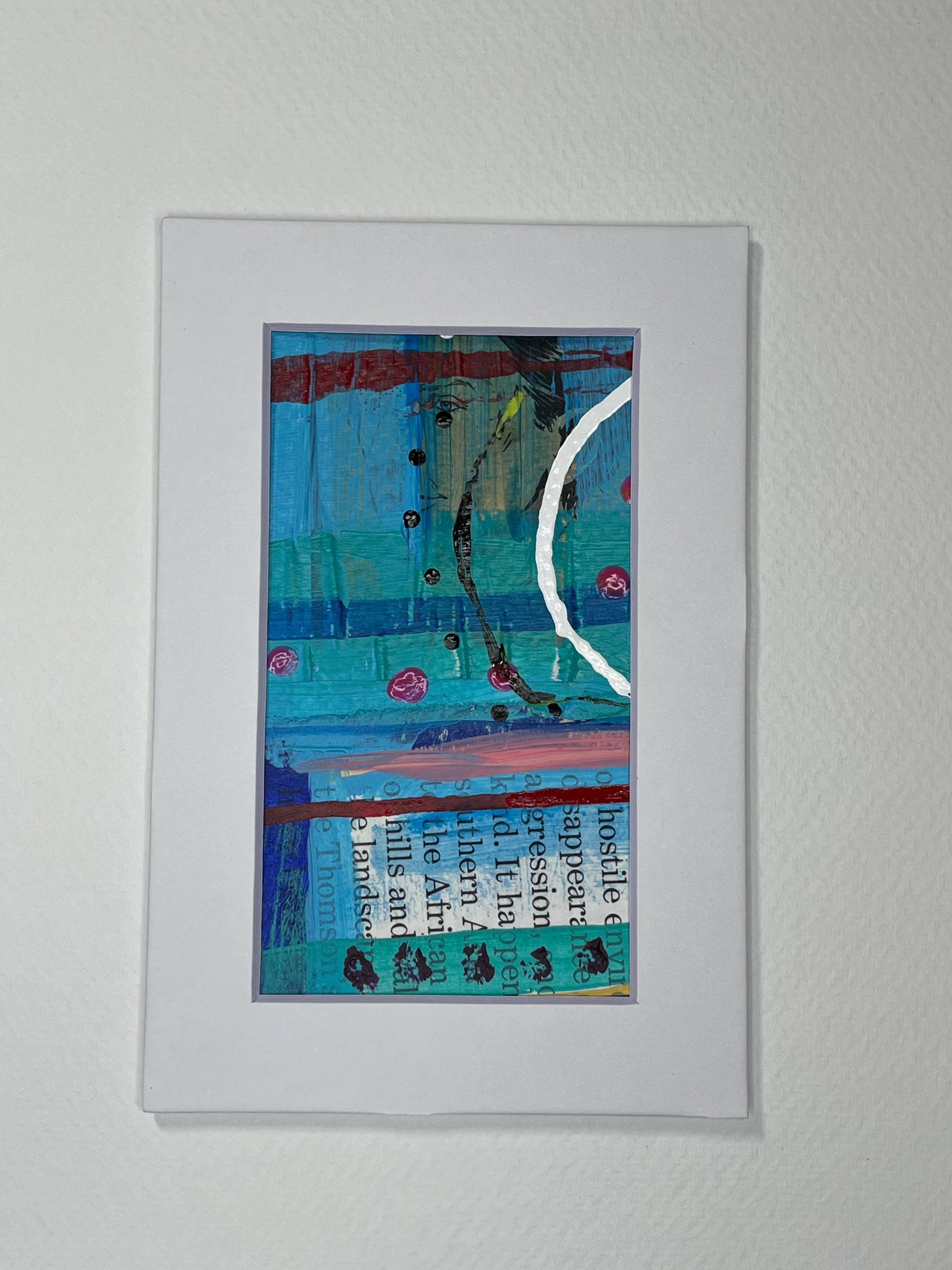 Small Mixed Media Abstract Art 4x6 ready to frame bright colors - Thumbnail 2