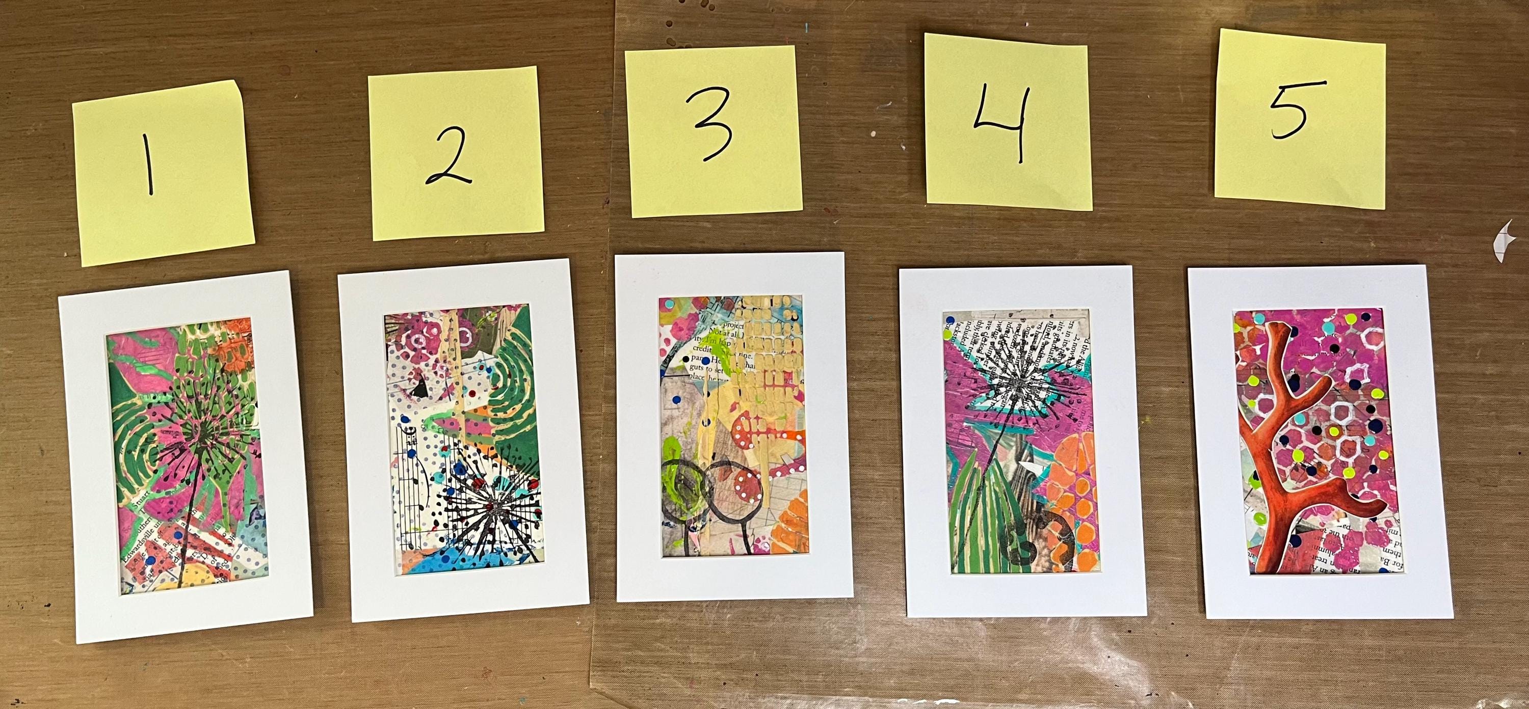 Mixed Media Abstract Art 4x6 ready to frame